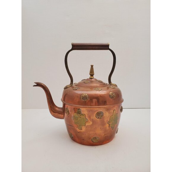 Vintage Copper Teapot with Handle, Antique Copper Kettle/Teapot -Rustic - Picture 1 of 10
